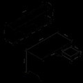 Set birou si biblioteca, Hanah Home, Ruby Desk + Shelf Set, 120x76x60 cm, Piatră Lunii / Nuc