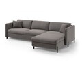 Coltar extensibil dreapta 5 locuri, Gloria, Micadoni Home, 286x170x88 cm, catifea, gri