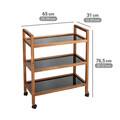 Organizator baie Fondi, Wenko, 65x31x76.5 cm, lemn acacia/sticla/plastic, maro/negru