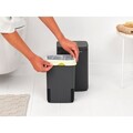 Cos de gunoi, Brabantia, Bo Small, 4 L, 17.2x20x27.2 cm, otel, gri inchis