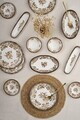 Set de mic dejun, Hermia, 667PRS1741, Portelan, Platou cu măsline: 22 x 7 cm (2 bucăți), Alb/Maro