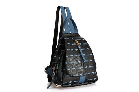 Rucsac, lucky bees, 945 black, piele ecologica, negru