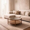 Masuta de cafea, Hanah Home, Monza 80, 80x48x80 cm, LEMN MASIV DE FAG, Maro