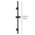 Bara cu suport pentru dus, Wenko, Basic, 66 cm, inox, negru