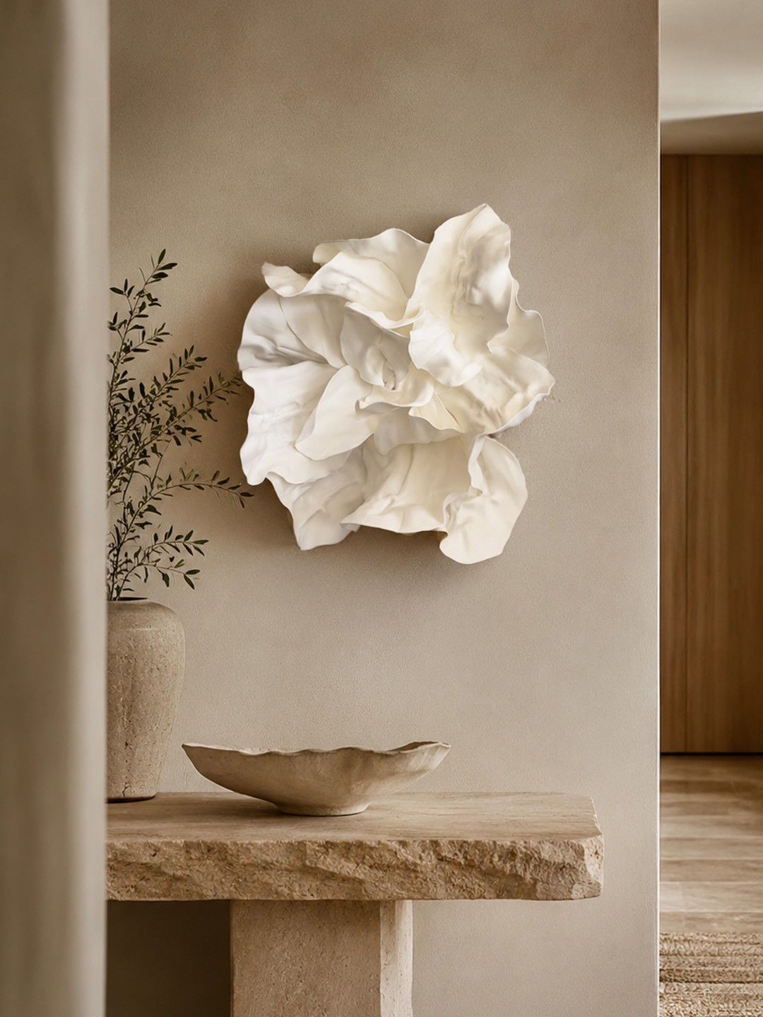 Decoratiune de perete, DM0010, Dimensiune: 50 x 50 cm, Alb