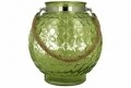 Felinar Okragly, Duo, 28.5 cm, sticla, verde
