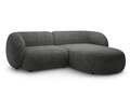 Coltar dreapta 2 locuri, Kate, Micadoni, 255x176x76 cm, tesatura structurata, gri inchis melanj