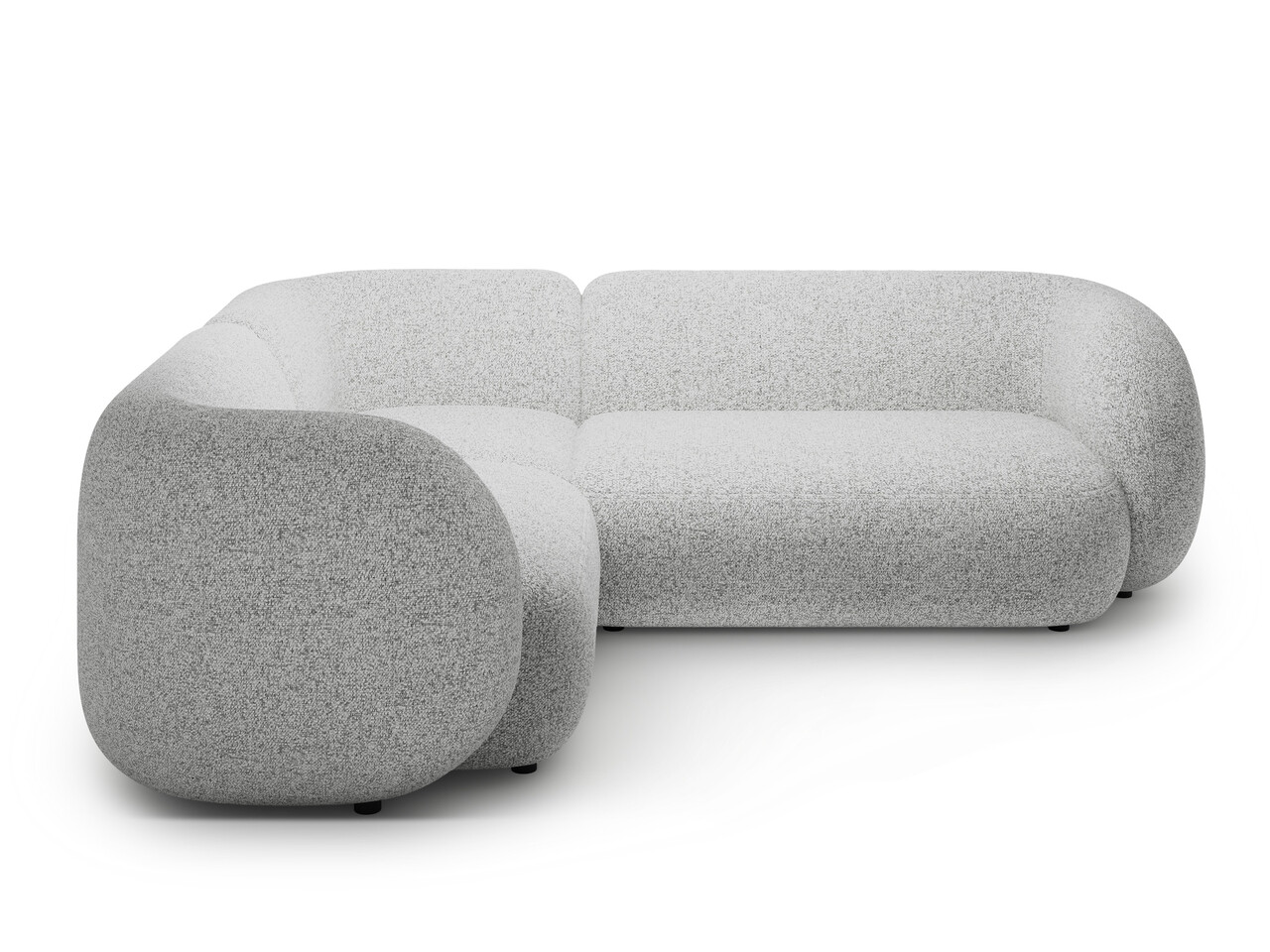 Coltar stanga 4 locuri, Kate, Micadoni, 252x220x76 cm, tesatura structurata, gri deschis melanj - 1 | YEO