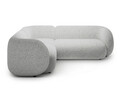 Coltar stanga 4 locuri, Kate, Micadoni, 252x220x76 cm, tesatura structurata, gri deschis melanj