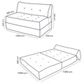 Canapea extensibila 2 locuri, Salida, 363SLD1106, Catifea, Bej