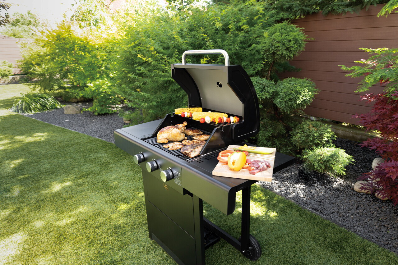 Gratar cu gaz Berlinger Haus, Outdoor, 50x41.5 cm, 2.2 KW x 3, negru - view 2