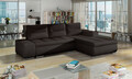 Coltar extensibil dreapta 4 locuri ELTAP, Ov30, Ottavio, 275x180x85 cm, lemn/poliester, maro inchis