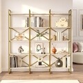 Biblioteca, Locelso, VG6-GE 956LCS1424, 170 x 175 x 30 cm, pal melaminat, ephesus/auriu