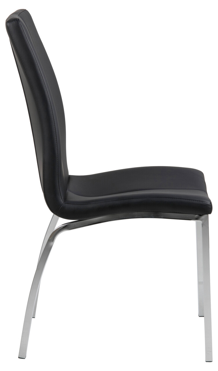 Scaun Asama, Actona, 43.5x57x95 cm, piele ecologica/otel, negru/crom - view 7