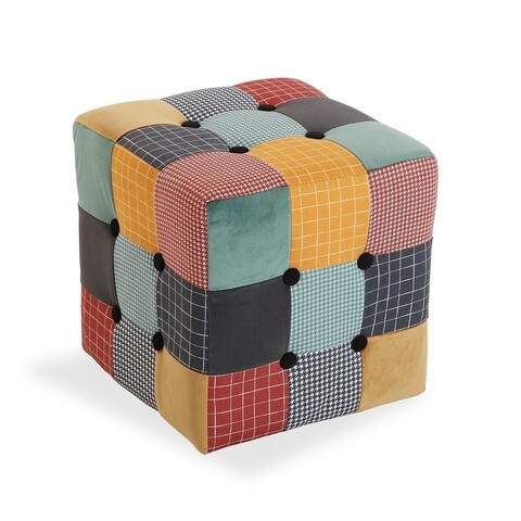 Taburet Cube Greton, 35x35x35 cm, bumbac mezoni.ro