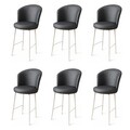 Set scaune de bar 6 piese, Charlotte, Uras, Metal, Antracit/Alb