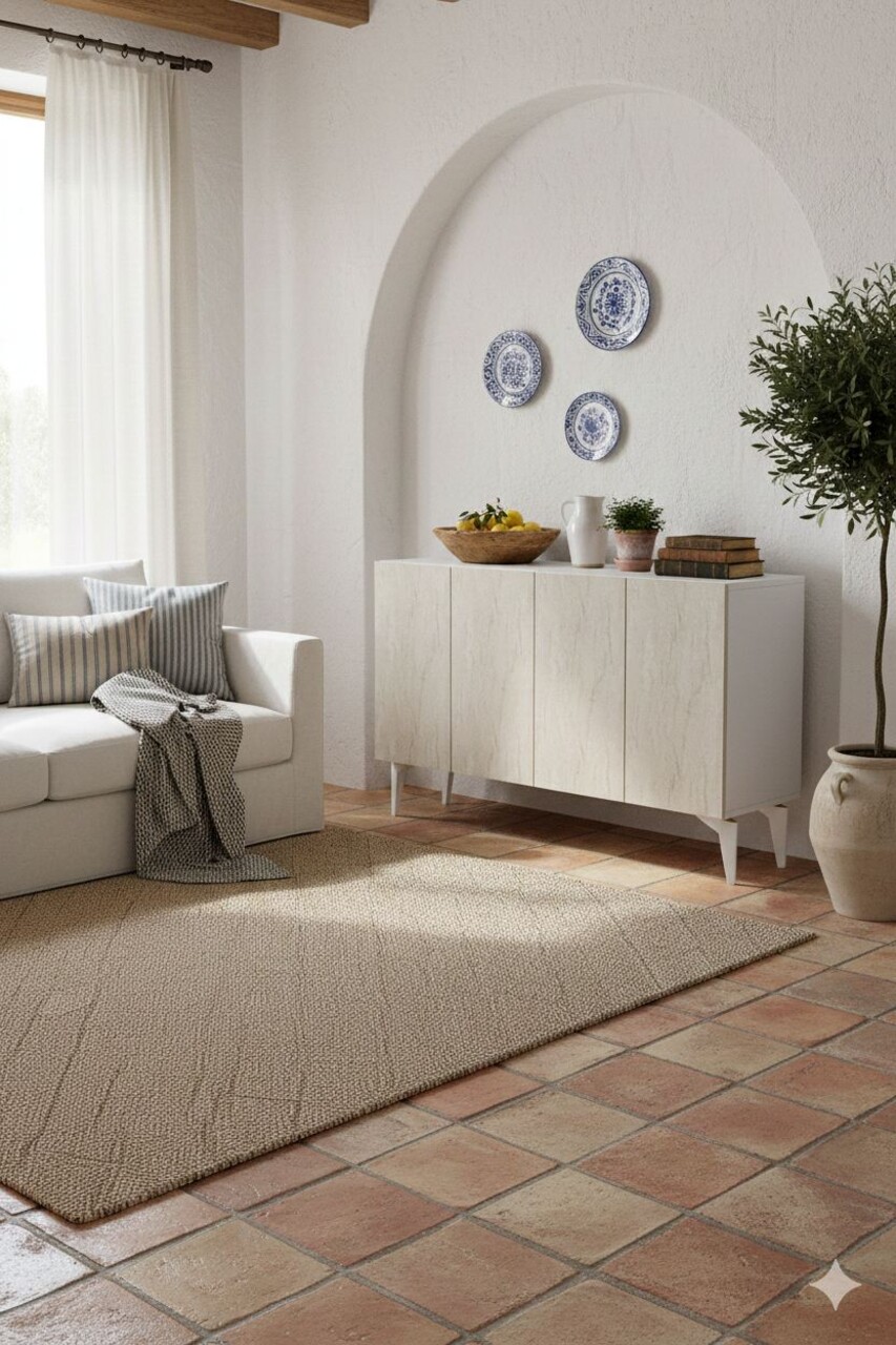 Consola, Hanah Home, Lipa 120, 120x79x32 cm, Alb / Travertin - view 5