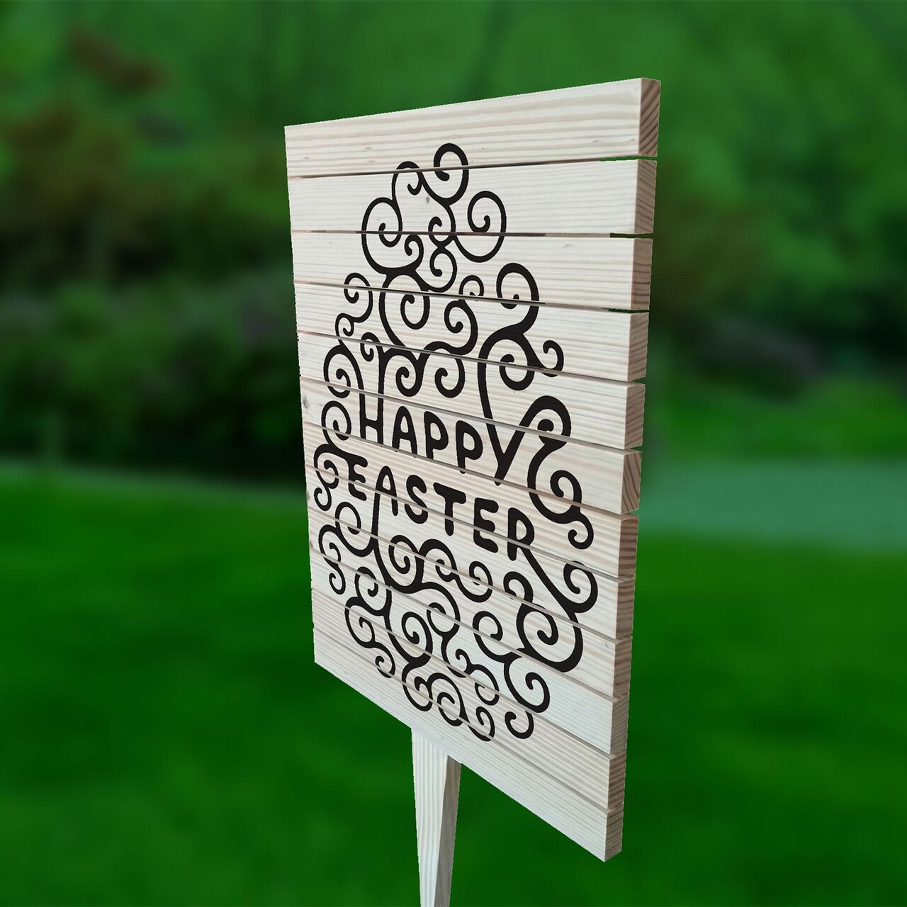 Semn de curte, Elegant Easter Egg, 38x58 cm, Multicolor - imagine 2