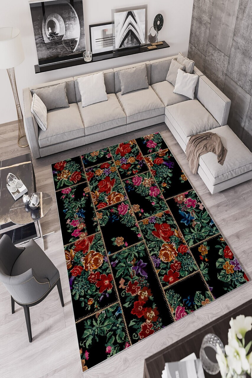 Covor W828 180x280 cm Poliester Negru