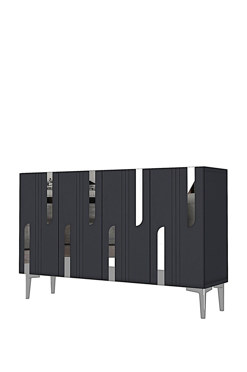 Consola, Hanah Home, Nota 120, 120x75x32 cm, Antracit / Argintiu — imaginea 4