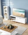 Comoda TV, Vasagle, 140x40x45 cm, TV pana la 65 inch, PAL, alb