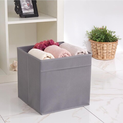 Cutie de depozitare din pâslă, YLC426, 30x30x30 cm, 70% poliester/30% bumbac, Afumat