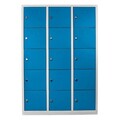 Dulap de depozitare cu incuietoare, Shelvoria, Js1018Ma, 117x170x40 cm, Otel, Gri/Albastru