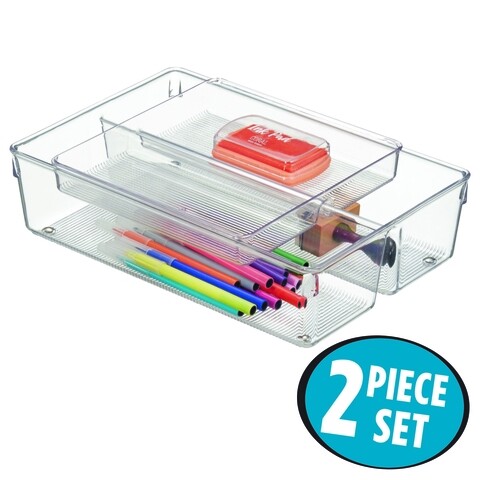 Poza Set 2 organizatoare pentru sertar bucatarie Linus, iDesign, 30.5x20.5x7.5 cm, plastic