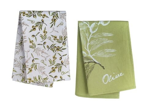 Set 2 prosoape de bucatarie olives, banquet, 45x70 cm, bumbac