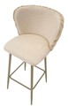 Set 2 scaune de bar Alaska -B, Mauro Ferretti, 55x58x106 cm, fier/poliester, crem
