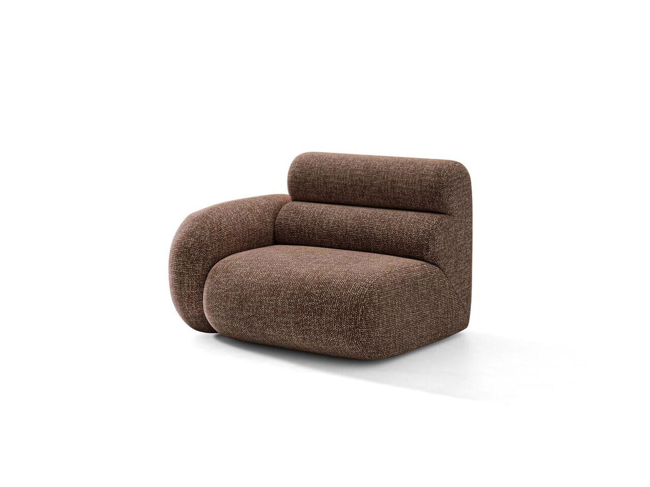 Modul canapea stanga 1 loc, Neo, Micadoni Home, 110x100x83 cm, tesatura Chenille Silencio, maro — imaginea 2