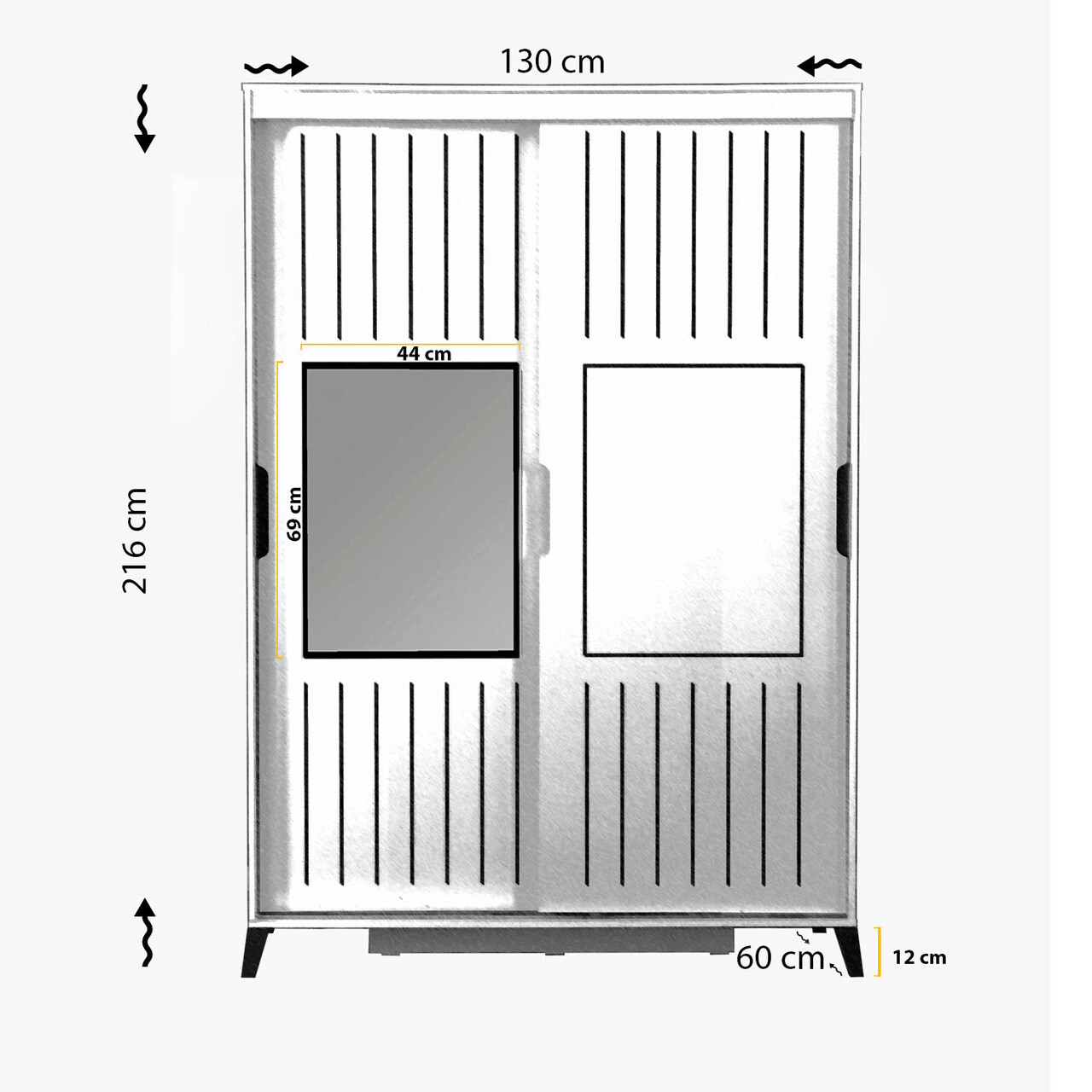 Dulap pentru haine, Comforty, Pasific Home Fuga, 130x216x60 cm, Alb