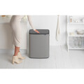 Cos de gunoi cu soft touch, Brabantia, Bo Touch Mineral, 60 L, 31.2x54.5x65.6 cm, otel, gri