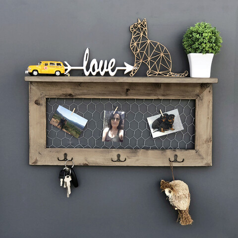 Raft de perete, evila originals, aa065, 60x30x11 cm, nuc
