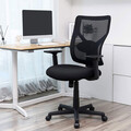 Scaun de birou, Songmics, ergonimic, suport lombar reglabi, sezut cu arcuri, max 120 kg, negru