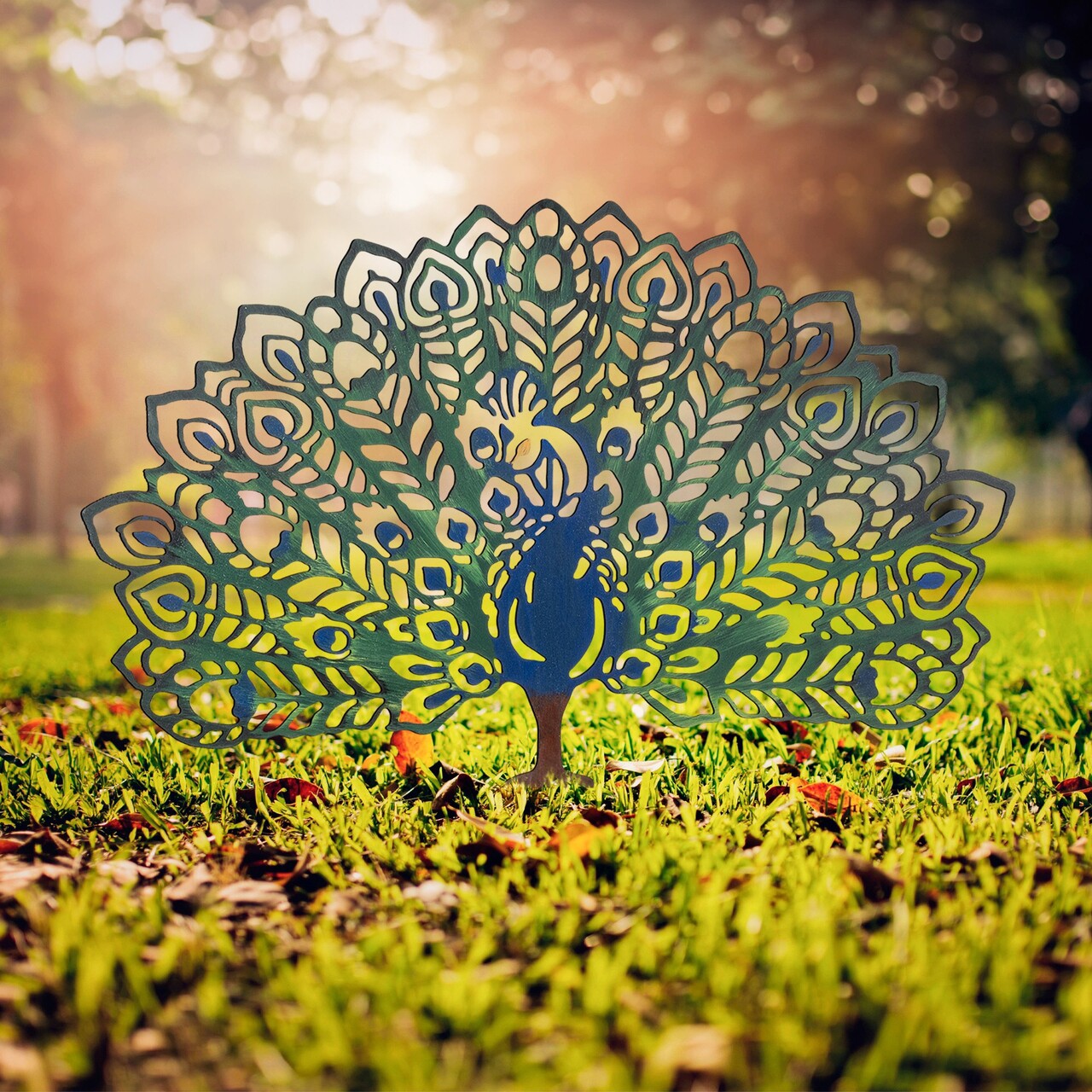Obiect decorativ de grădină, Peacock, 60x38 cm, Multicolor - view 2