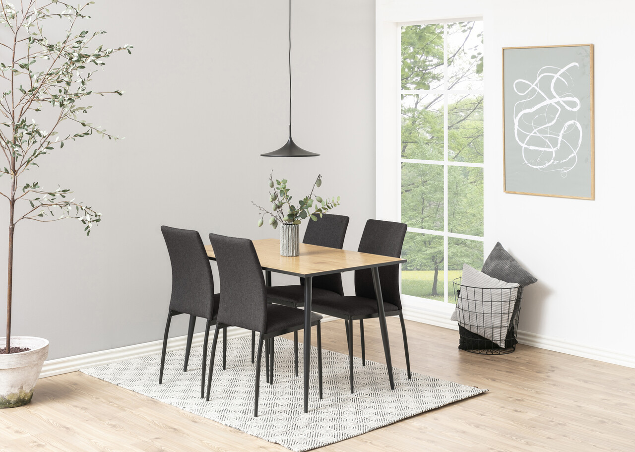 Scaun Demina, Actona, 43.5x53x92 cm, poliester/otel, gri - view 8