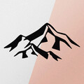 Decoratiune de perete, Mountain 1 Metal Wall Decor, metal, 80 x 40 cm, negru