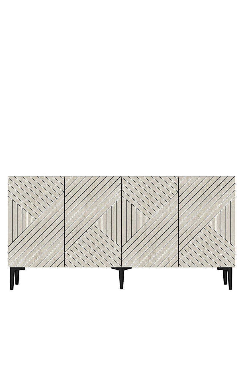 Consola, Hanah Home, Ferro 150, 150x75x32 cm, Alb / Travertin - view 5