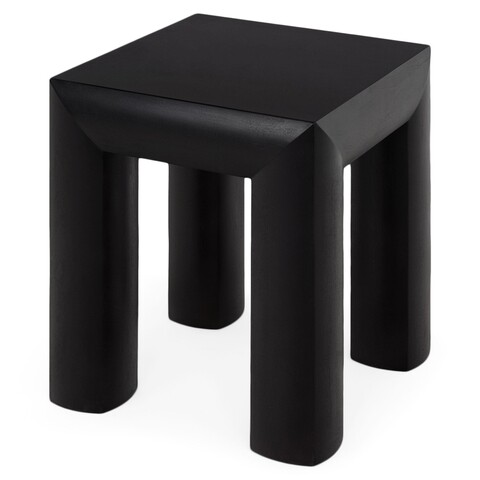 Masuta patrata de colt, Chic, L.50 l.50 H.60, mdf/pal/furnir de mesteacan, wenge