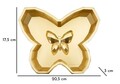 Tava decorativa Butterfly, Mauro Ferretti, 20.5x17.5x3 cm, polirasina, auriu