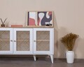 Consola, Wolina, Goose, 80x180x41 cm, Corp: 100% MDF, Alb / Stejar