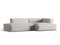 Coltar modular dreapta 4 locuri, Nuria-215, Micadoni Home, 312x147x72 cm, tesatura structurata chenille, gri deschis