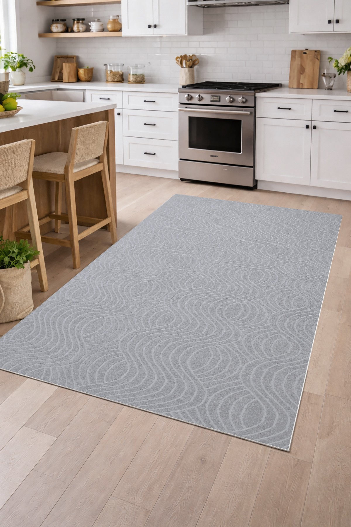 Covor, CLR-LUNA-ACIK-GRİ-22, 120x180 cm, Poliester, Gri