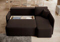 Coltar extensibil dreapta 3 locuri ELTAP, Hadson, 206x150x89 cm, lemn/poliester, maro inchis