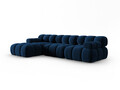 Coltar modular stanga 4 locuri, Bellis-51, Micadoni Home, 282x155x70 cm, catifea, albastru regal