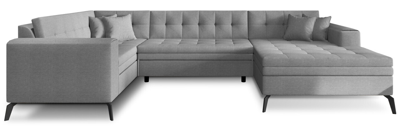 Coltar extensibil dreapta 5 locuri ELTAP, MON-RT-04FL, Montez, 340x180x93 cm, lemn/poliester, gri deschis - view 2