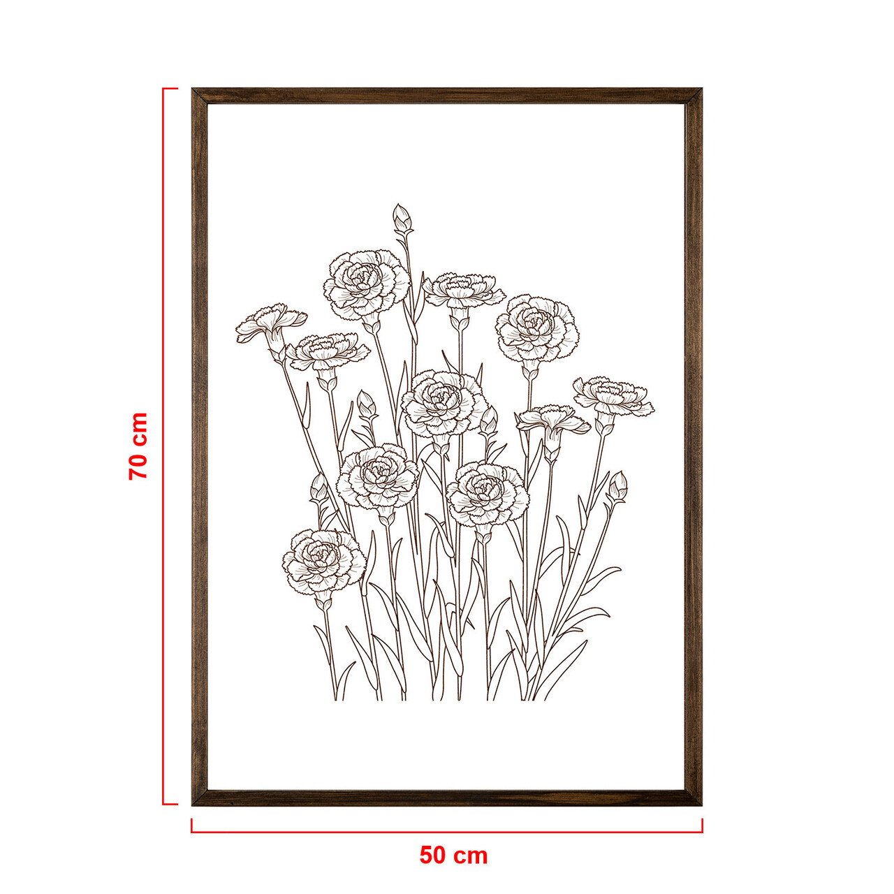 Tablou decorativ, TD055, Lemn, Desenat manual, Natural