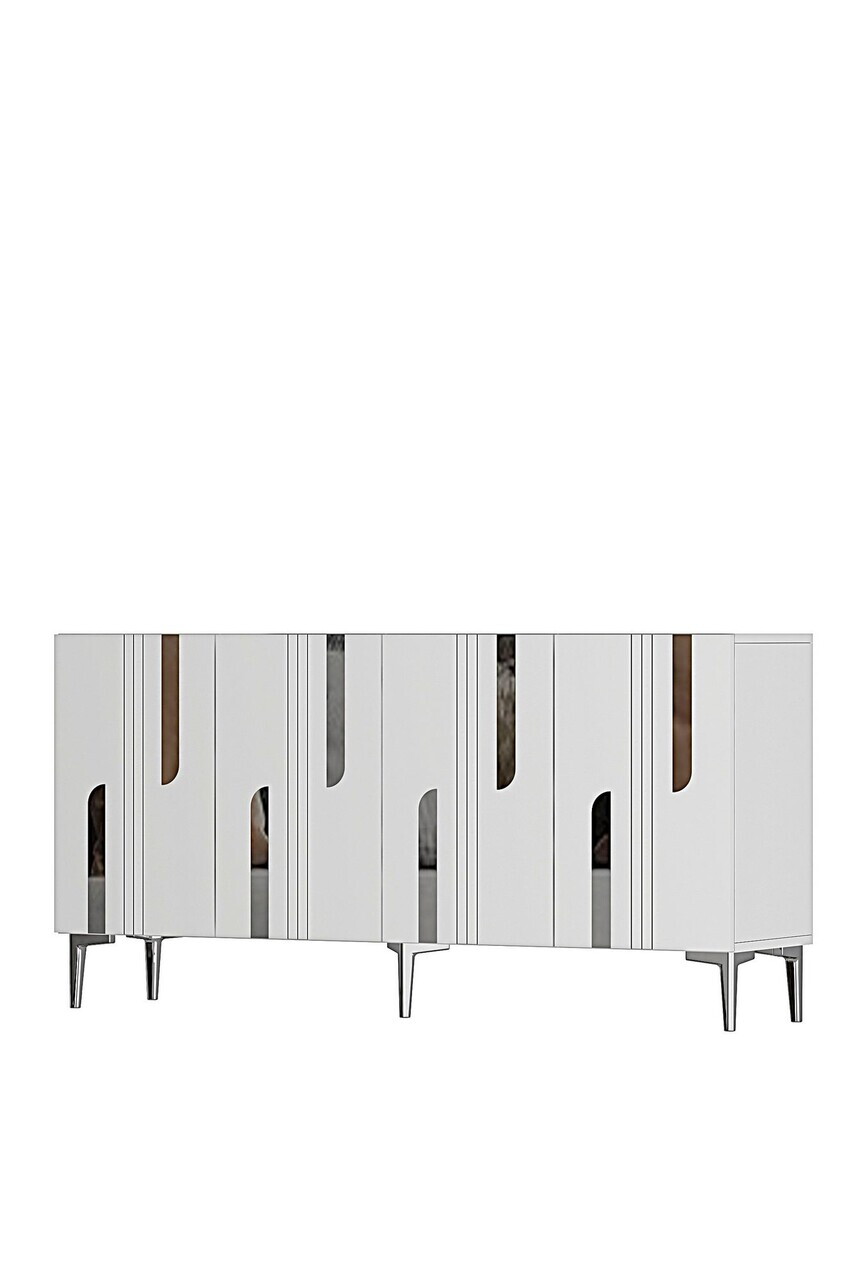 Consola, Hanah Home, Nota 150, 150x75x32 cm, Alb / Argintiu — imaginea 4
