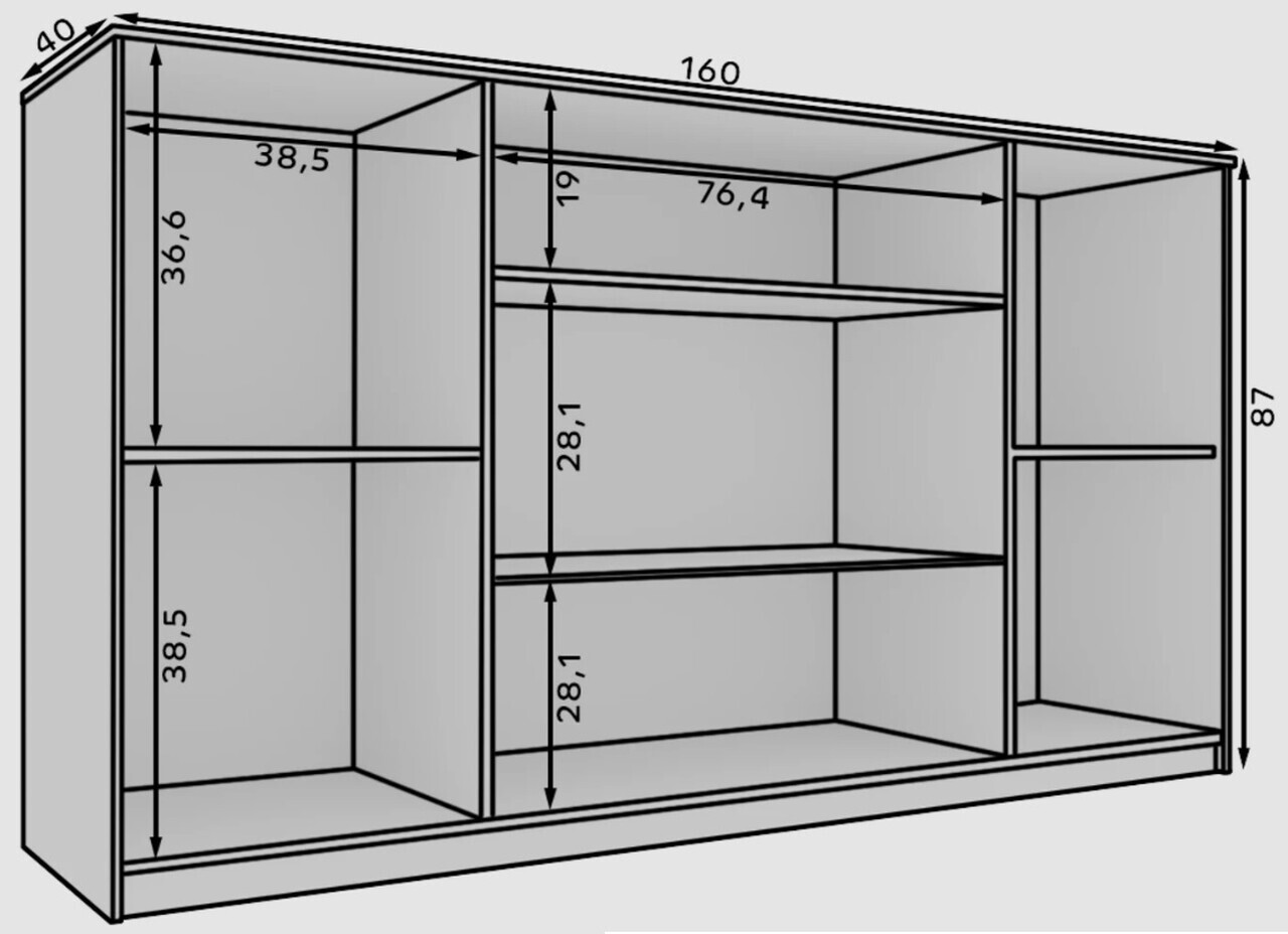 Comoda cu iluminare LED ADRK, Evi I, 160x40x87 cm, PAL laminat, artisan — imaginea 7